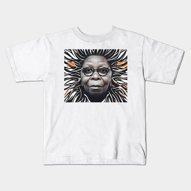 Whoopi potrait Kids T-Shirt by sheelashop